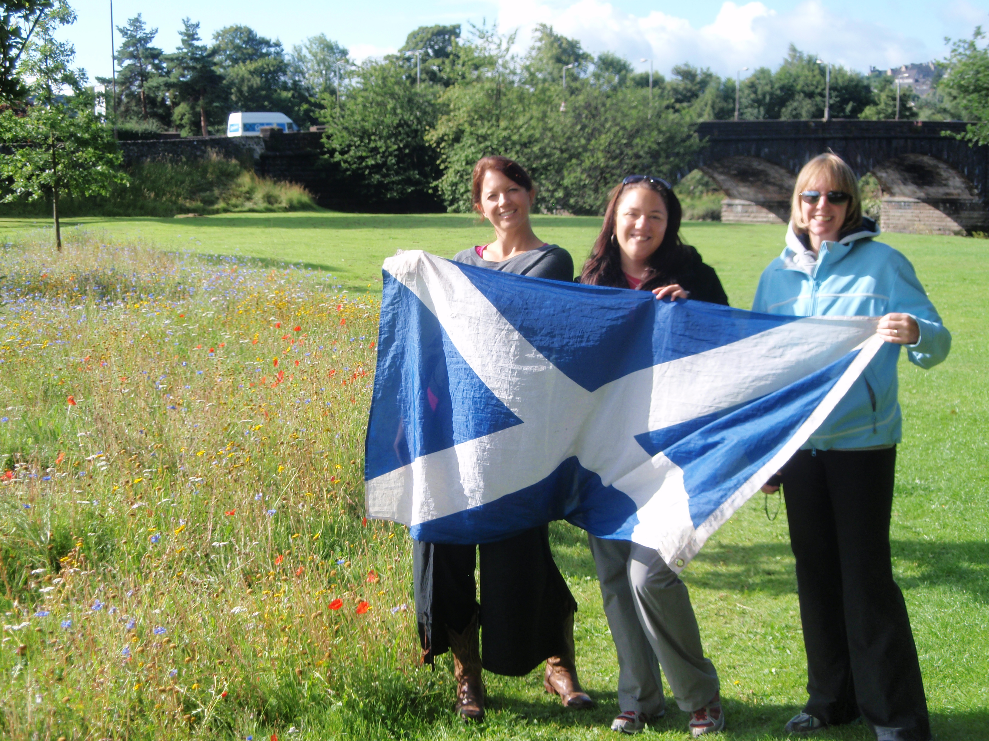 Writers with the Scottish flag
